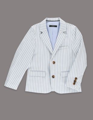 Pure Cotton Striped Jacket with Supercrease&trade; &#40;1-7 Years&#41;